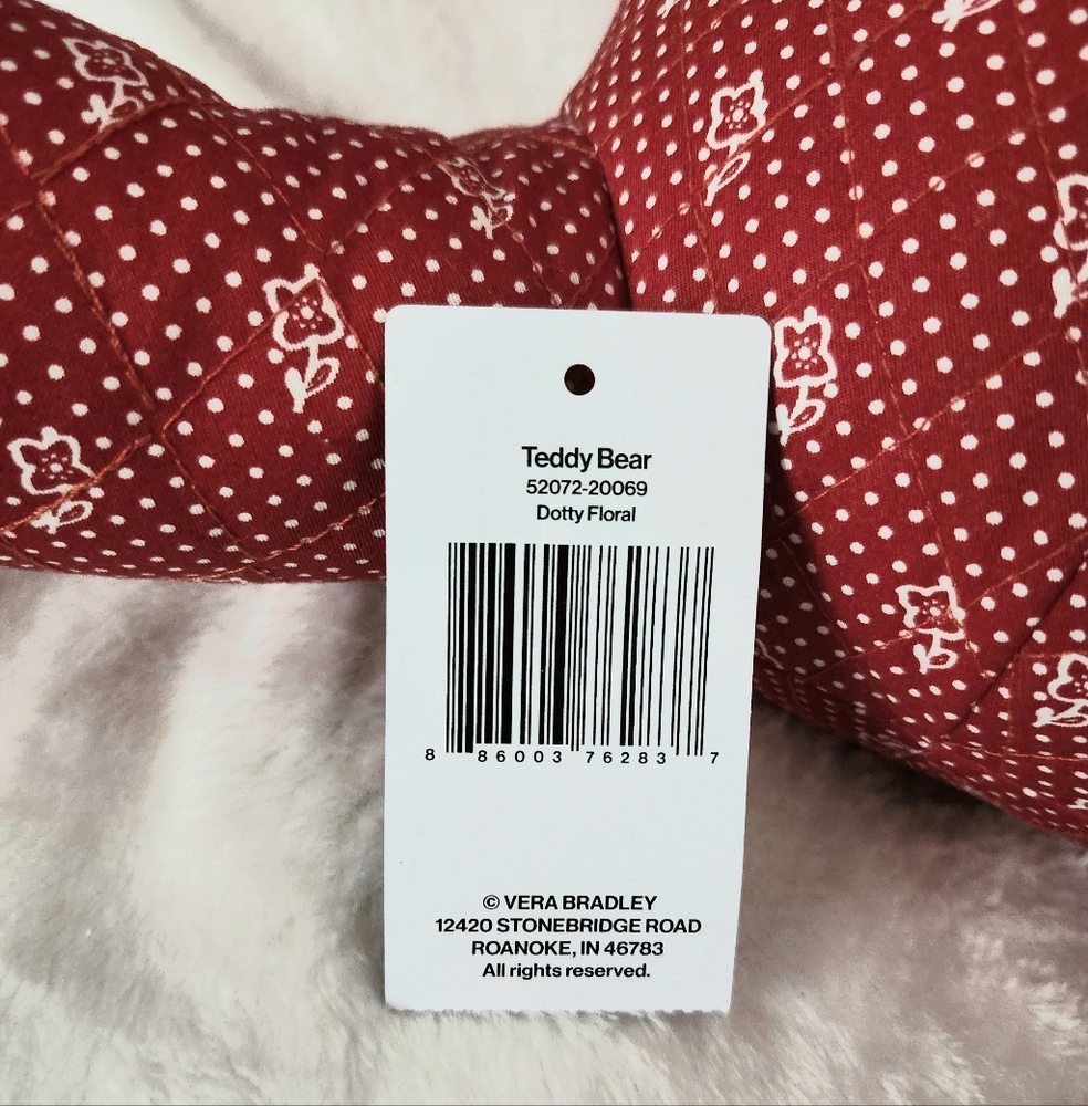 Vera Bradley Dotty Floral Teddy Bear ๐งธ - Picture 9 of 10